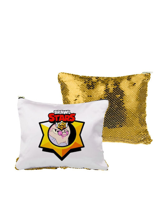 Brawl Stars Byron Toiletry Bag Pouch Sequin Gold