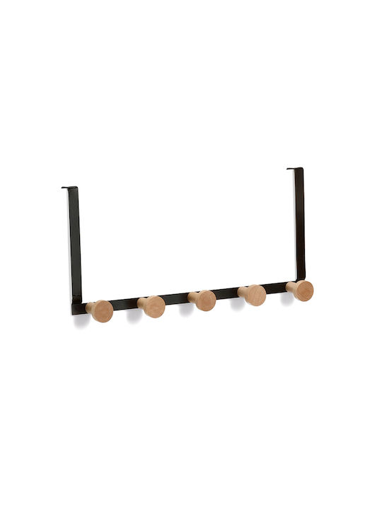 Zeller Door Hook 5 Slots Metallic 37.5x9x18cm