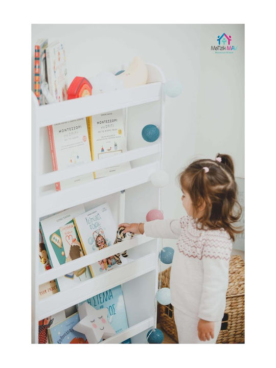 Bücherregal Wandhalterung Weiß 63x15x105cm