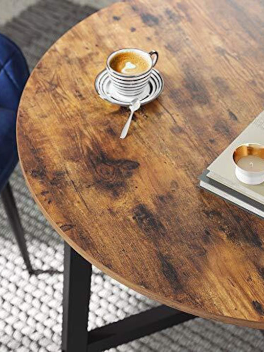 Table Kitchen Wooden with Metal Frame 80x75cm