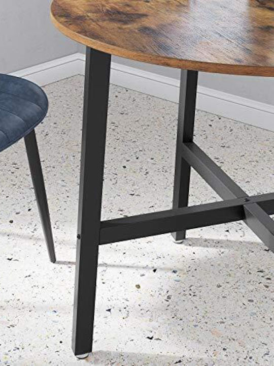 Table Kitchen Wooden with Metal Frame 80x75cm