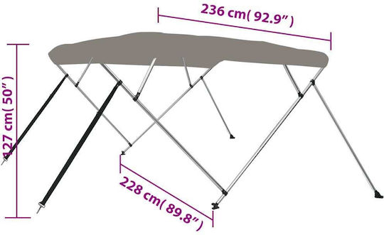 vidaXL L236xB228xH127cm Gray Farbe