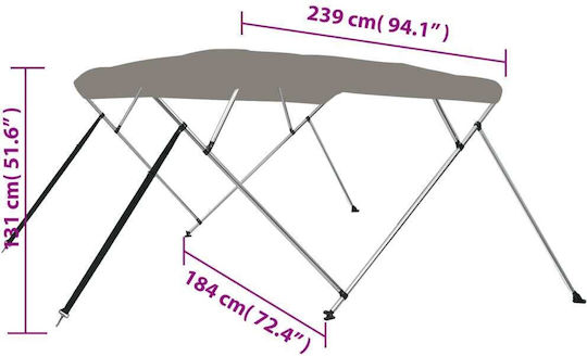 vidaXL L239xB184xH131cm Gray Farbe