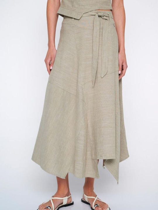 Ale - The Non Usual Casual High Waist Midi Skirt Beige