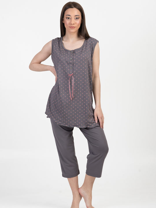 Cherry Sommer Damen Pyjama-Set Gray