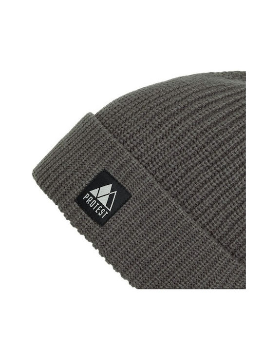 Protest Beanie Unisex Beanie Knitted in Gray color