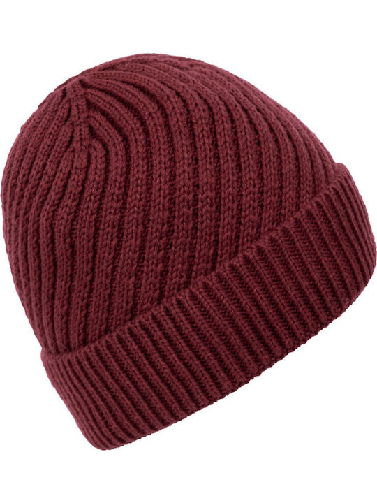 Pom Pom Beanie Frauen Beanie Gestrickt in Burgundisch Farbe