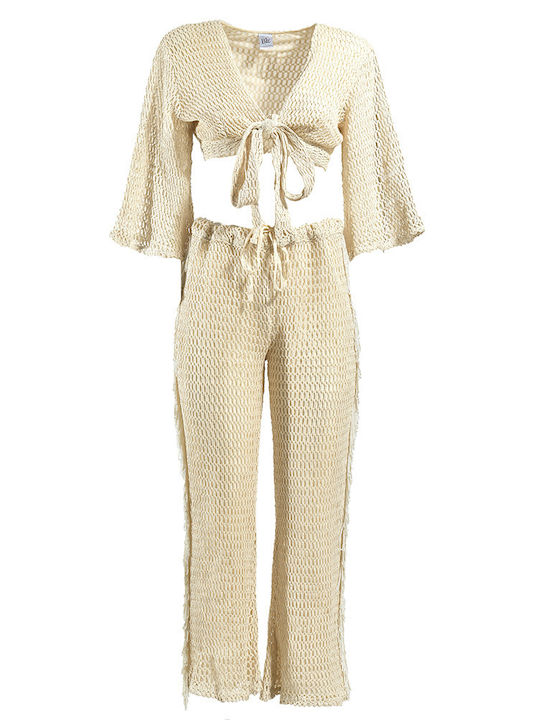 Ble Resort Collection Γυναικείο Τοπ Παραλίας Μπεζ