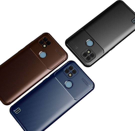 Schockabsorbierende TPU-Hülle für Oppo Realme C21 Carbon Fiber Schwarz