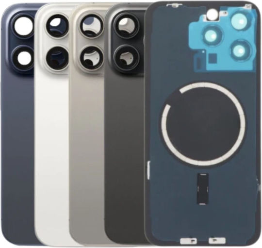 Πίσω Γυαλί Μαγνήτες Magsafe & Camera Lens Iphone 15 Pro Natural Titanium