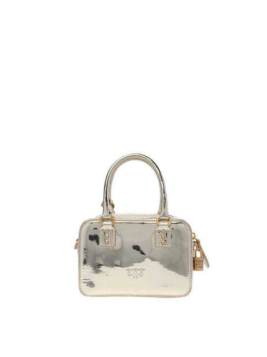 Pinko Leder Damen Tasche Hand Gold