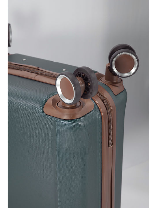 Benzi Cabin Hard Green Travel Suitcase with 4 Wheels Height 55cm