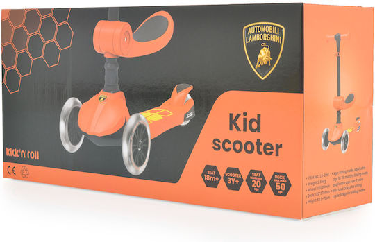 Byox Kids Scooter Foldable Lamborghini 3-Wheel with Seat Yellow