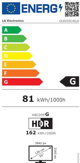 LG Smart Τηλεόραση 55" 4K UHD OLED evo AI C4 HDR (2024) OLED55C46LA