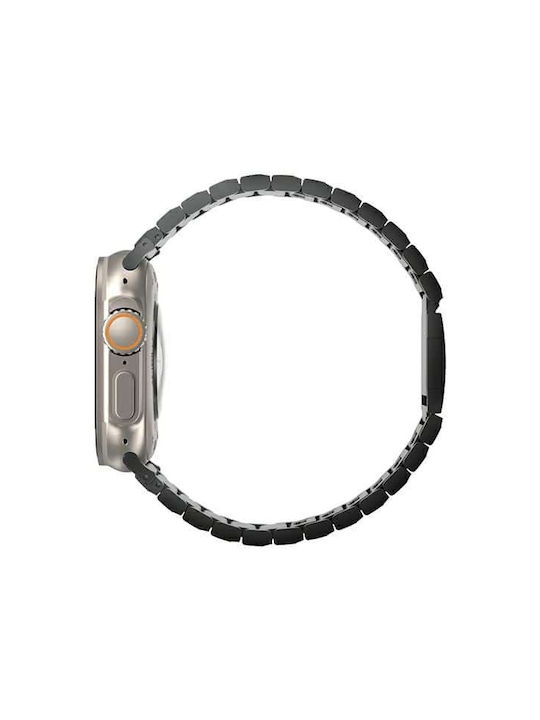 Uniq Strova Mag Strap for Apple Watch 42/44 45/49mm Series 1 2 3 4 5 6 7 8 9 SE SE2 Ultra Ultra 2 Stainless Steel Midnight Black