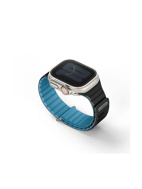 Uniq Revix Evo Apple Watch Series 1 2 3 4 5 6 7 8 9 Se Se2 Ultra Ultra2 42 44 45 49mm Reversible Magnetic Strap Blue-Black/Pacific