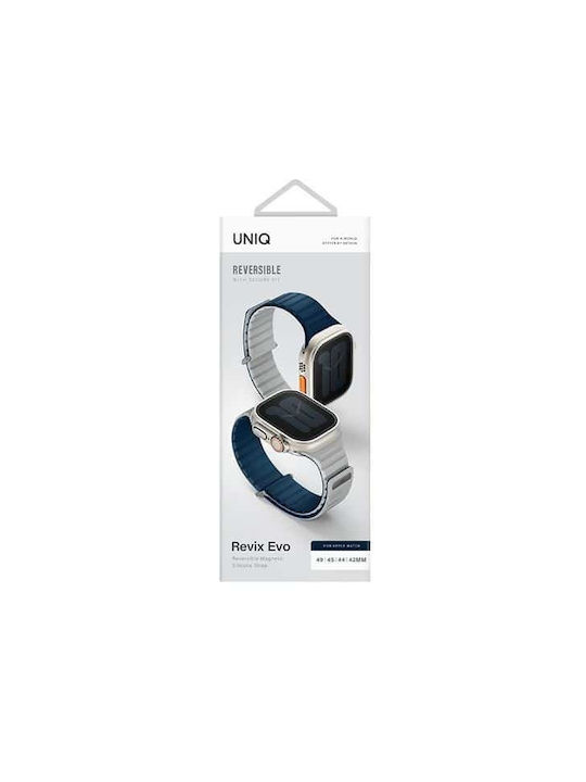 Unique Strap Revix Evo for Apple Watch Series 1 2 3 4 5 6 7 8 9 Se Se2 Ultra Ultra2 42 44 45 49mm Reversible Magnetic Gray-Blue Royal Gray Copper
