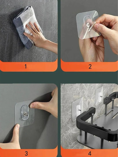 Home Use Γωνιακή Επιτοίχια Ραφιέρα Μπάνιου Μεταλλική 28x5.5x21cm