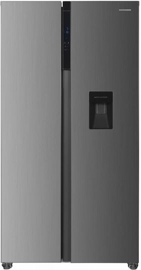 Heinner Ψυγείο Ντουλάπα 529lt Total NoFrost Υ177xΠ90xΒ66εκ. Inox HSBS-HM529NFXWDE++