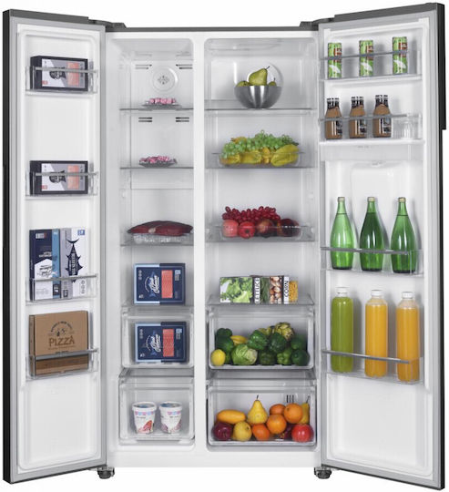 Heinner Ψυγείο Ντουλάπα 529lt Total NoFrost Υ177xΠ90xΒ66εκ. Inox HSBS-HM529NFXWDE++