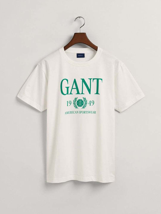 Gant T-shirt Bărbătesc cu Mânecă Scurtă Eggshell