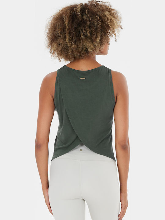 Women's Athletic Blouse Sleeveless Fast Drying Green