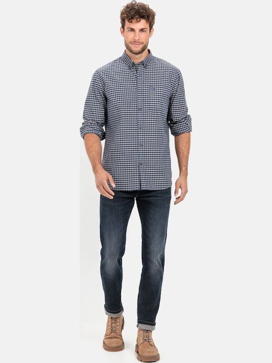 Long Sleeve Shirt in Regular Fit Blue Check