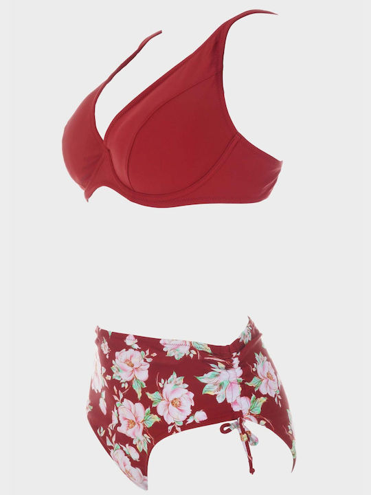 G Secret Set Bikini Talie înaltă RED