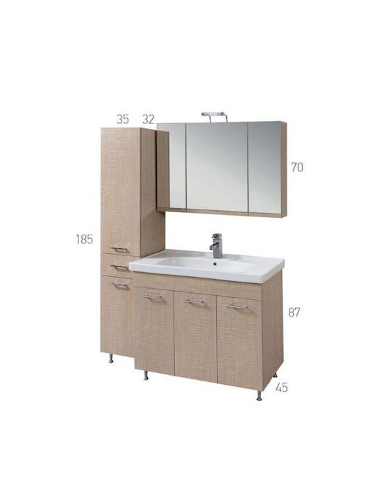 Mabo Apia 60 Badezimmerspiegel aus MDF mit Länge 60cm Weiß
