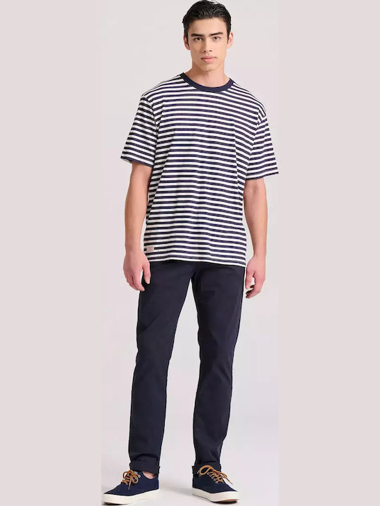 Trousers Chino Elastic in Regular Fit Navy Blue