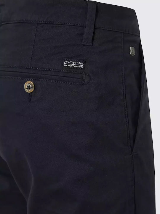 Trousers Chino Elastic in Regular Fit Navy Blue