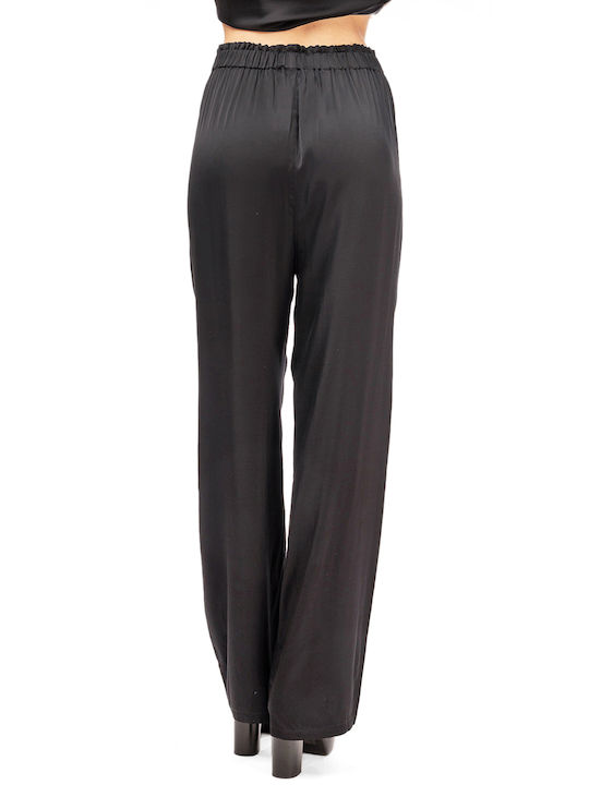 MY T Women's Fabric Trousers Black