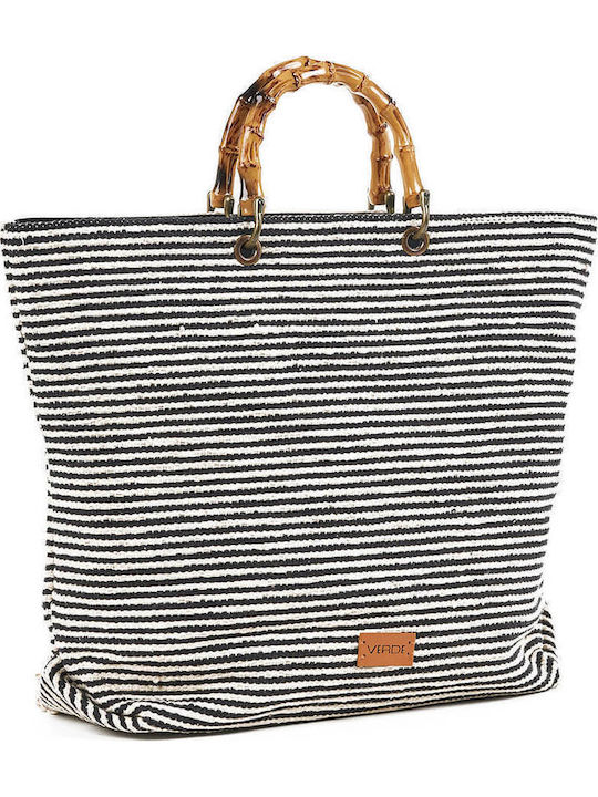 Verde Damen Strandtasche 14-0262 Baumwolle Schwarz