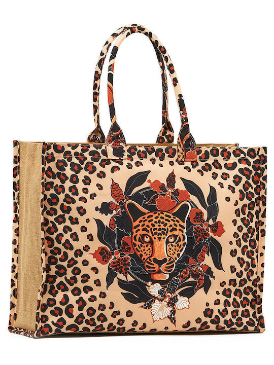 Verde Women's Beach Bag 14-0293 Jute Camel
