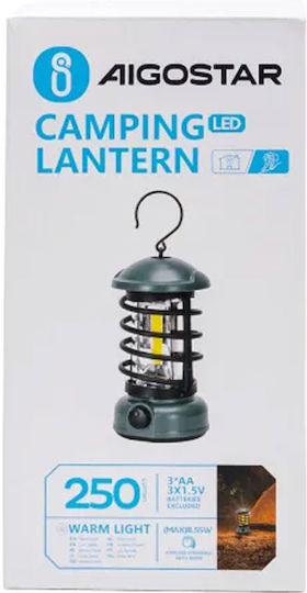 LED Dimmbare Laterne Batterien 250lm Camping oder Angeln Warmweißes Licht Grün Aigostar