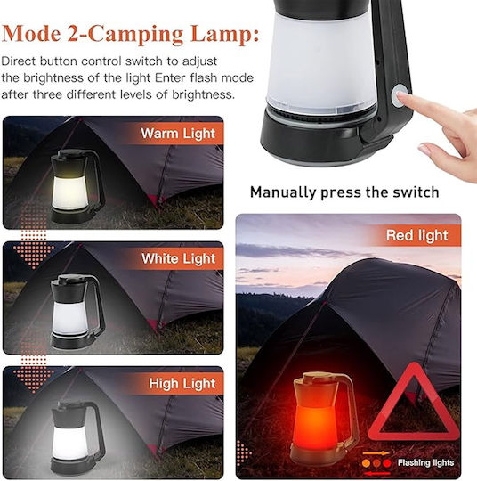 LED Laterne Taschenlampe dimmbar 140lm Camping oder Angeln kaltes warmes weißes rotes Licht Schwarz Aigostar