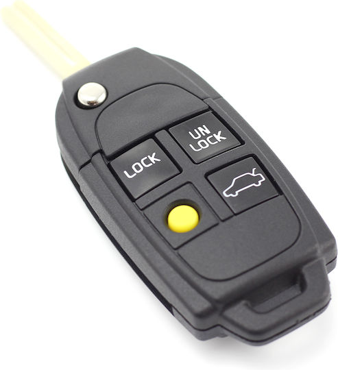 CarGuard Carcasă cheie auto cu lamă cu 4 butoane pentru Volvo