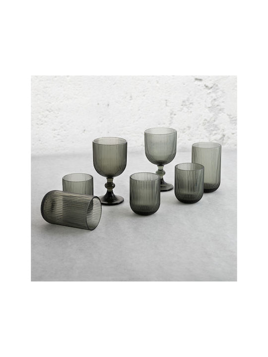 Bidasoa Set of Glasses made of Glass in Gray Color 280ml 6pcs