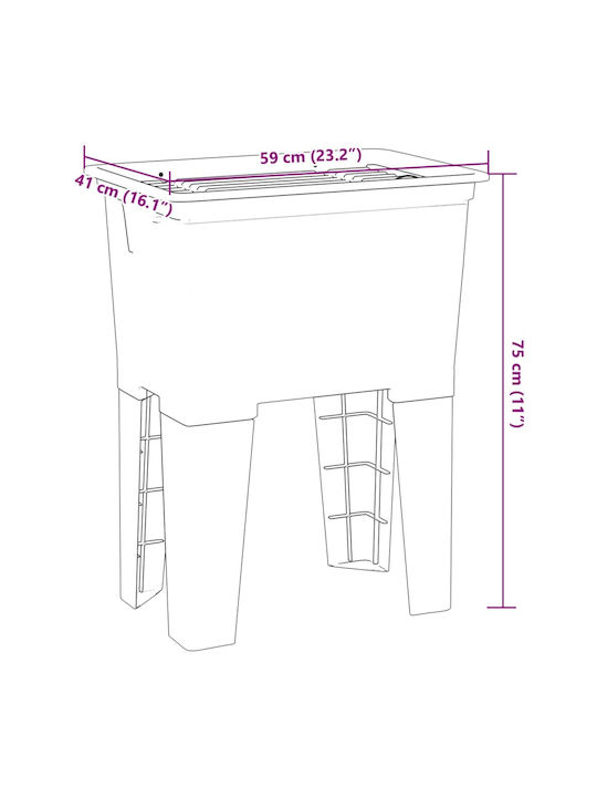 vidaXL Επικαθήμενος Νιπτήρας Πορσελάνης 59x41cm Λευκός
