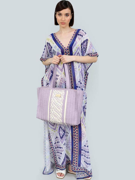 Doca Fabric Beach Bag Purple