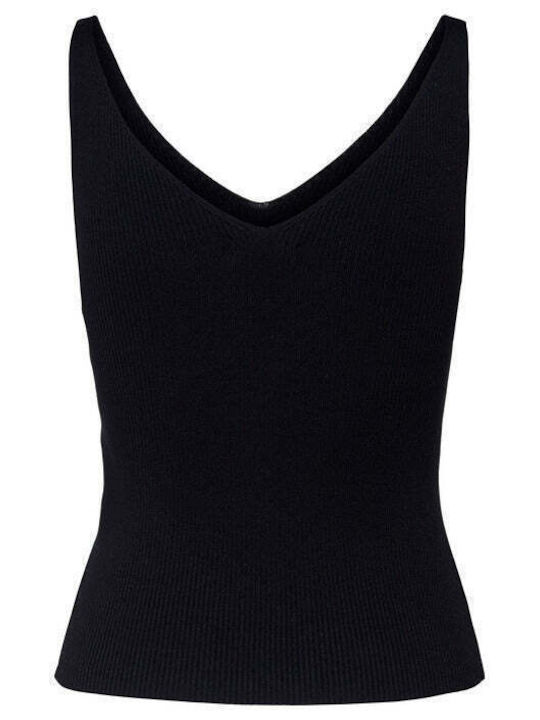 Jacqueline De Yong Women's Summer Blouse Sleeveless with V Neckline Black