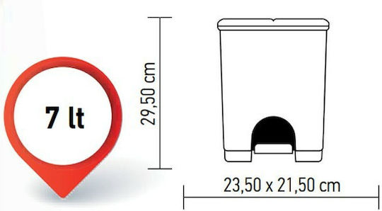 Cyclops Πλαστικό Καλαθάκι Μπάνιου 7lt Γκρι