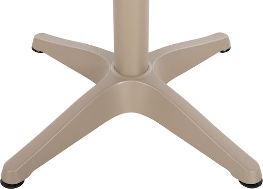Outdoor Dinner Table with Polywood Surface and Aluminum Frame Natural 60x60x73cm