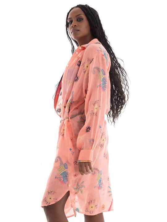 Scotch & Soda Damen Kimono Strand Light Salmon