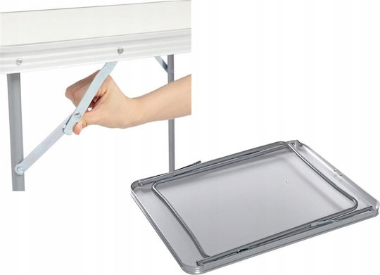 Faltbarer Touristentisch Zola, stabile rutschfeste Beine, Aluminiumgestell, 80x60x70 cm