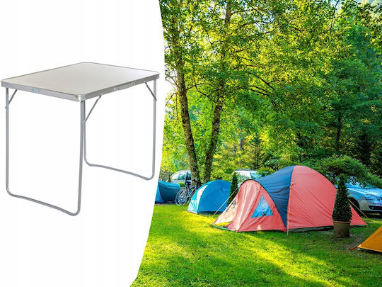 Faltbarer Touristentisch Zola, stabile rutschfeste Beine, Aluminiumgestell, 80x60x70 cm