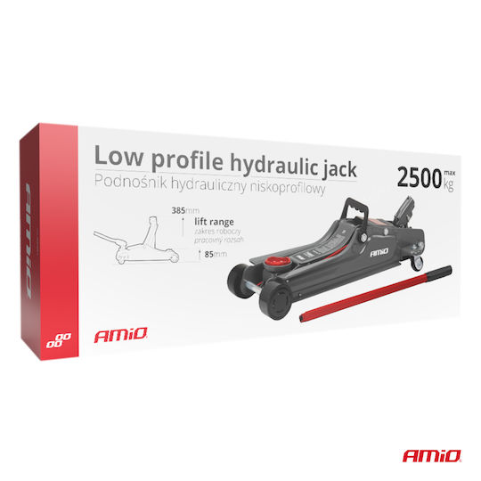 AMiO Hydraulic Carriage Jack with Lifting Capacity up to 37.5cm and Weight Capacity up to 2 Tons