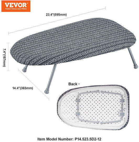 Vevor Tabletop Ironing Board 59.5x36.5x18.7cm