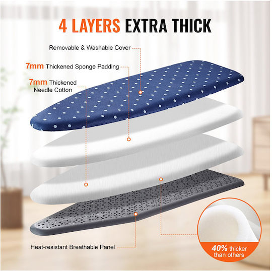 Vevor Vevor Foldable Ironing Board for Steam Iron 154x37x97cm