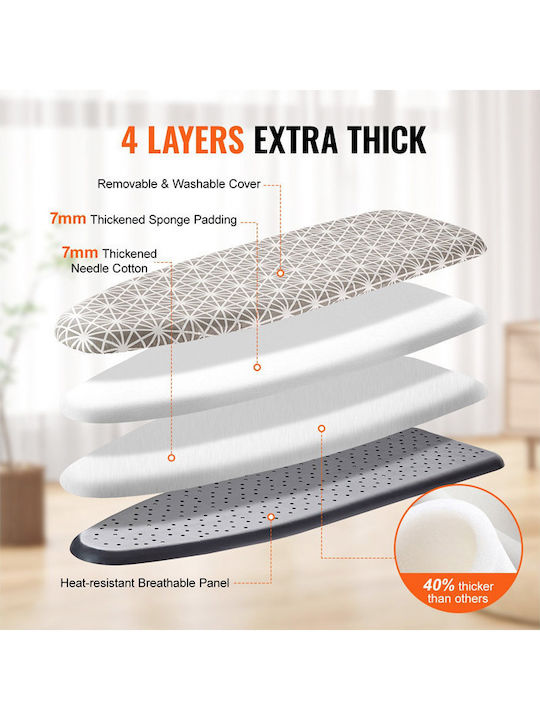 Vevor For Steam Iron Foldable Ironing Board 129.2x33.4x91.5cm
